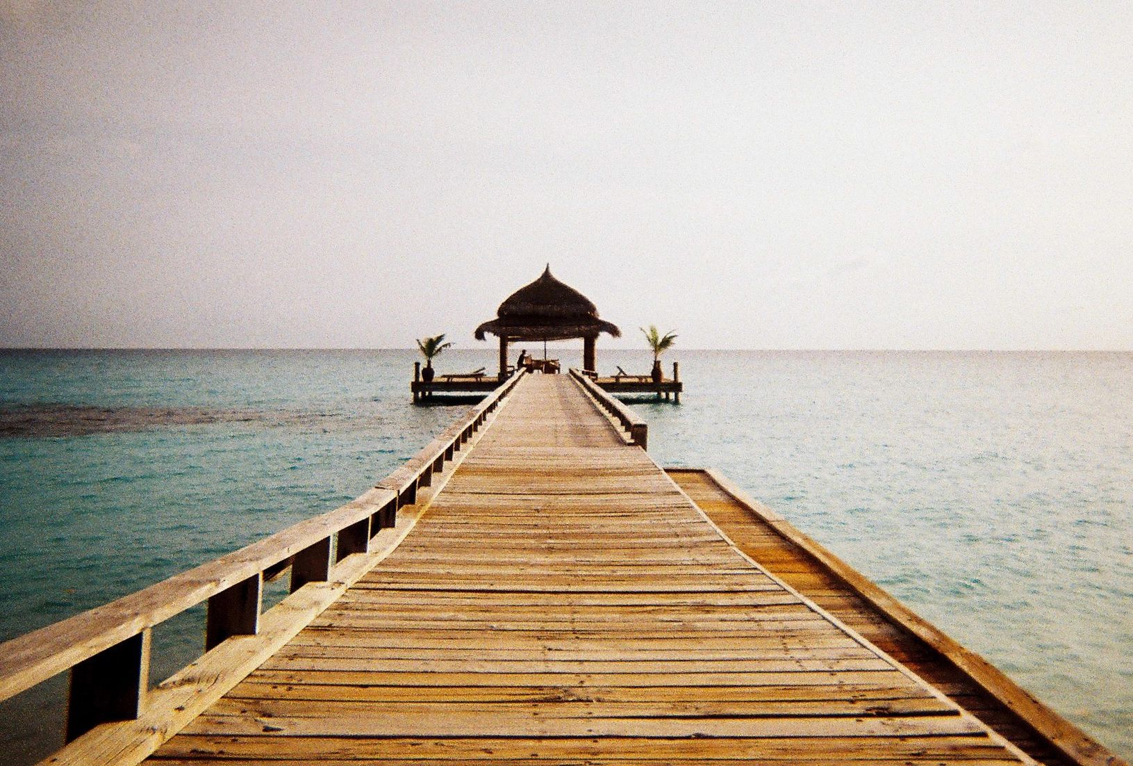 Tropical pier thatched gazebo