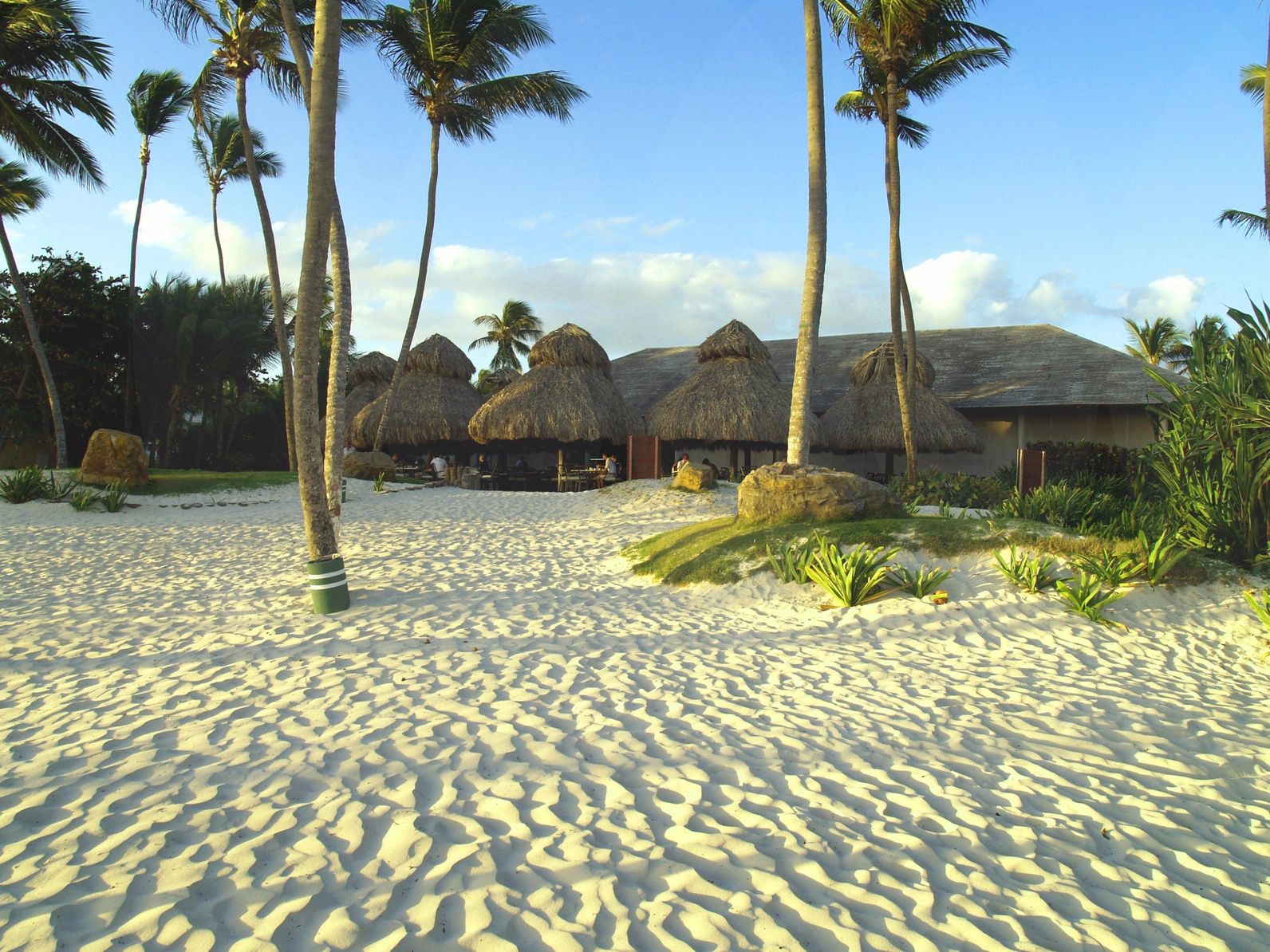 Overwater bungalow thatched roof