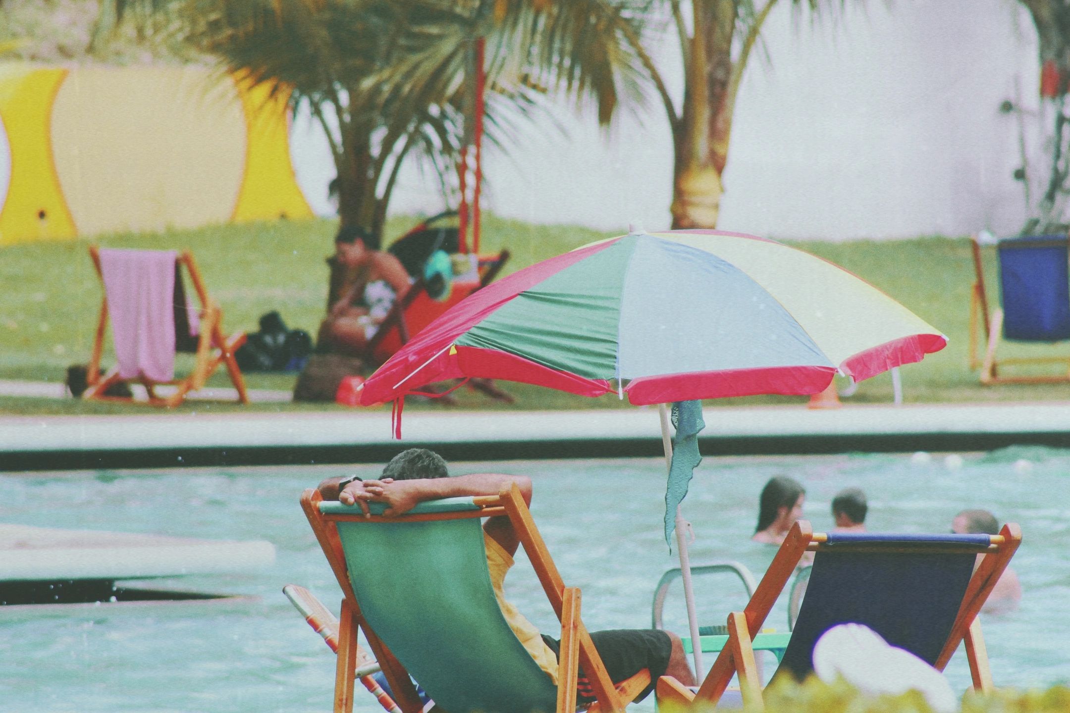 Beach chairs tropical resort